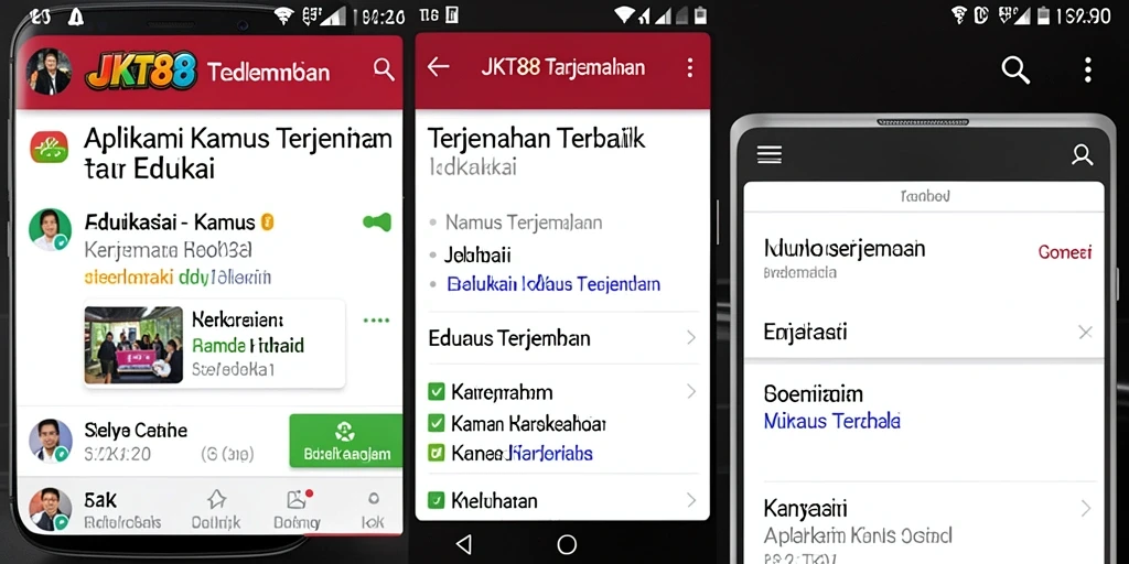 Antarmuka JKT88 yang sederhana dan fungsional untuk Kamus Terjemahan.