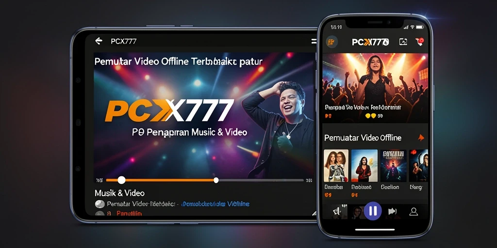 Antarmuka aplikasi Pemutar Video Offline PCX777 yang sederhana dan fungsional.