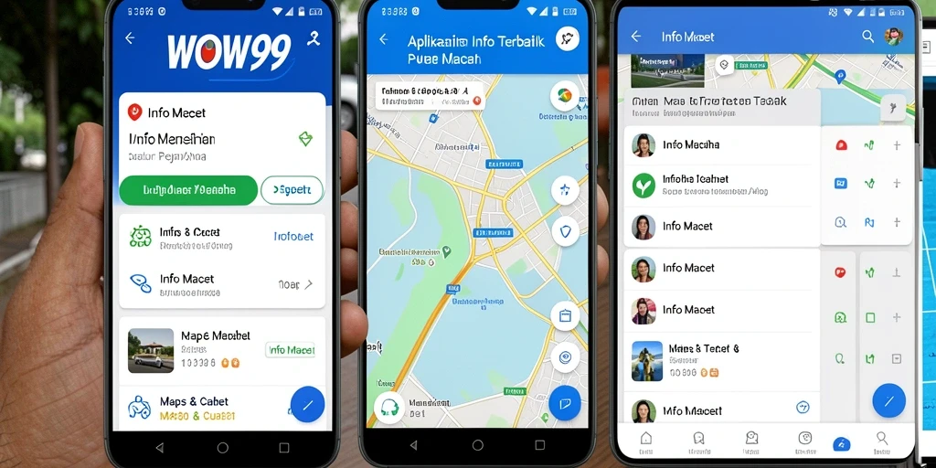 Antarmuka WOW99 menampilkan peta kemacetan terkini dan rute tercepat.